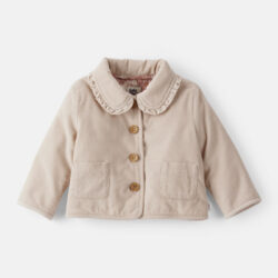 Chamarra de moda de pana café