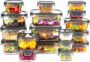 EasyWare JUMBO - Contenedores de VIDRIO, Recipientes para Alimentos, Tapas Cierre Fácil y Herméticas a prueba de fugas, Cocina, Horno, Refrigerador, Congelador (SET 18 RECIPIENTES JUMBO (36 PCS))