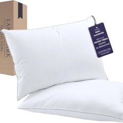 Almohadas de Lujo 100% Algodón - Paquete de 2 - Almohada Tamaño Standard - Almohadas Hoteleras - Firmeza Intermedia | Sensacion Suaves - Cama (Matrimonial/Individual)