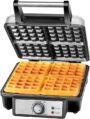 ChefMan Wafflera 4 Rebanadas, Waffles Perfectos, Estilo Belga, Fácil Limpieza, Sin desastres, Negro